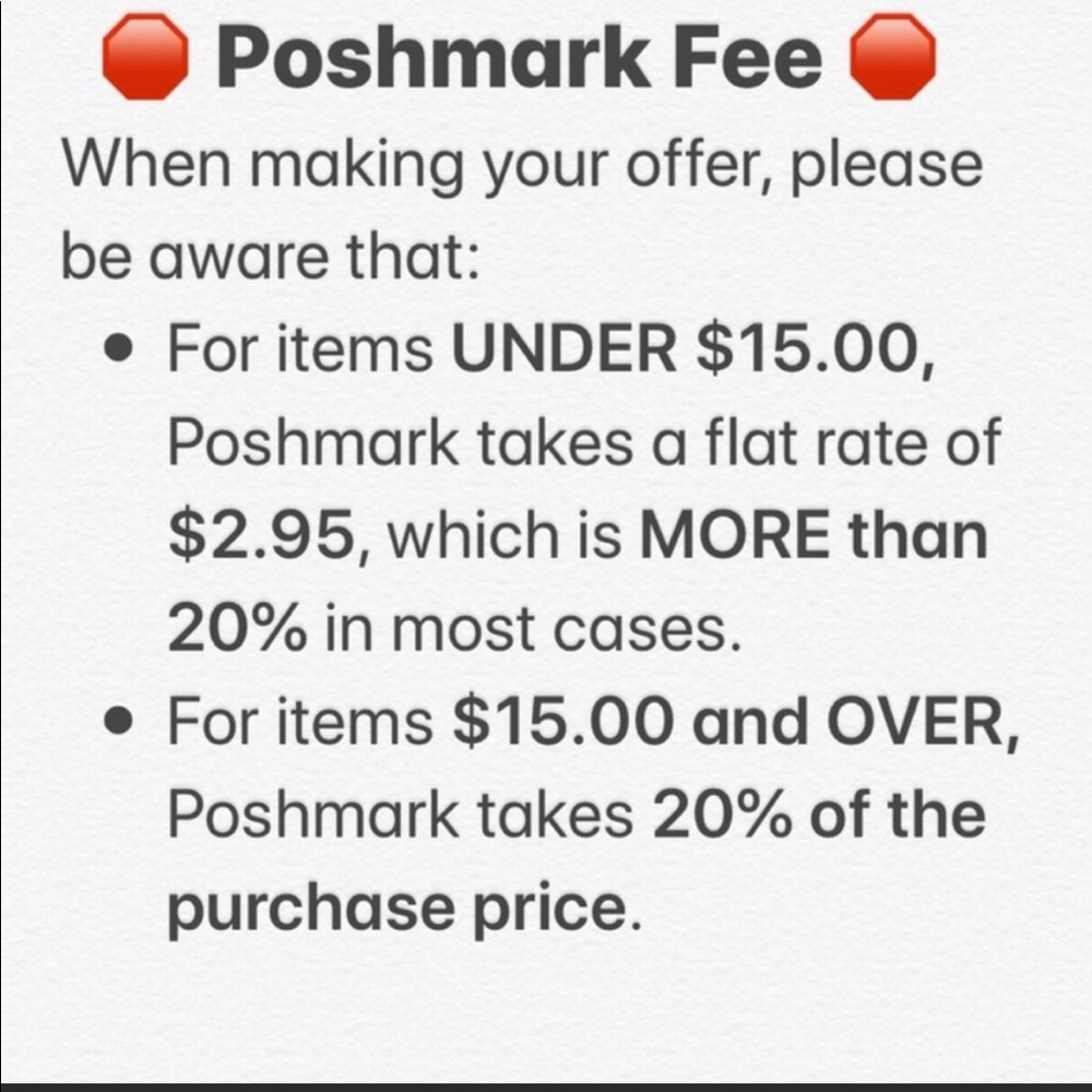 🔴 Poshmark Fee’s🔴